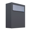 Anthracite mailbox base with stainless steel flap