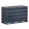 Kim Triple Trash Can Storage Unit 120L in Anthracite