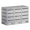 Kim Triple Trash Can Storage Unit 120L in Light Gray