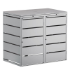 Edda Double Trash Can Storage Shed, 240L, Light Gray