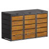 Edda Triple Trash Can Storage Unit, 240L, Anthracite with Wood-Look Front