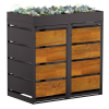 Egon Double Trash Can Shed, 120 Liter, Anthracite with Wood Grain Front