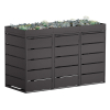 Edgar Triple Trash Can Storage, 240 Liter, Black