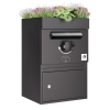 Berlin Parcel Box with Green Roof  - Size M in Black | Freestanding