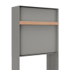 Oxford Freestanding Mailbox in Gray with Wooden Handle