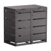 Kim Double Trash Can Storage Unit for 120L Bins - Black