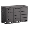 Kim Triple Trash Can Storage Unit, 120L, Black