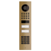 Surface-mounted Smart-ON Intercom for Two Doorbird D1102KV with Keypad Module, Brass Finish