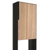 Faro Black Freestanding Mailbox with Wood Grain Front