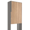 Faro Gray Metallic Freestanding Mailbox with Woodgrain Front