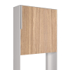 Freestanding Mailbox, White with Woodgrain Door