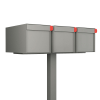 Big Americano for Three Mailbox in Metallic Gray