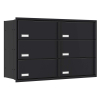 Stockholm In-Wall Mailbox for Six in Black