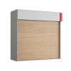 Lathi White Wall-Mount Mailbox with Wood Grain Front