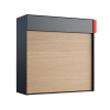 Lathi Anthracite Wall-Mounted Mailbox with Wood-Look Front