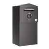 München Parcel Box with Pointed Roof  - Size XL in Black | Rear Removal - Freestanding