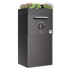 Bremen Parcel Box with Green Roof  - Size XL in Black | Rear Removal - Freestanding