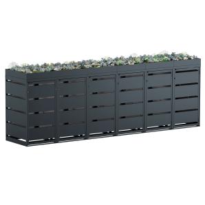 Egon 6-Bin Trash Enclosure, 120 Liter