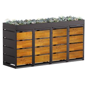 Egon Four-Bin Garbage Can Storage - 120 Liter