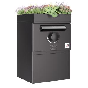Bremen Parcel Box with Green Roof in Size M | Rear Removal - Freestanding