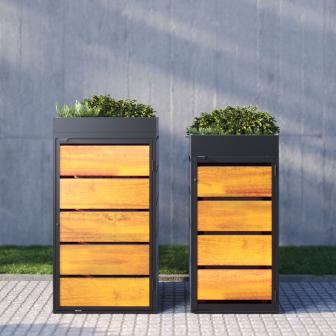 Trash can storage shed